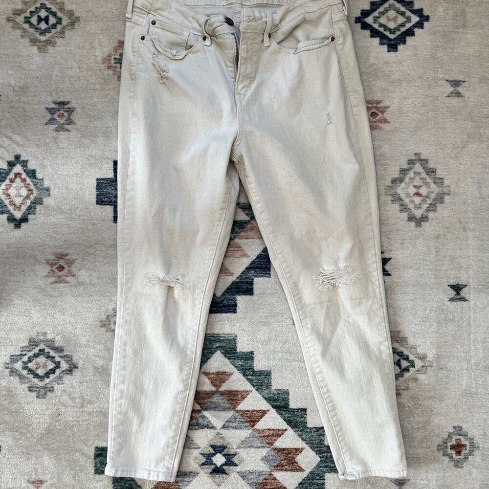 Signature by Levi Strauss White Mid Rise Skinny Crop Jeans Sz 12
